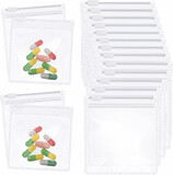 100 PCS Muka Clear Frosted Back Slider Zip Bags, Self Sealing Bags for Crafts Jewelry Gifts Receipts