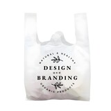 Custom Plastic Take away Bags, Shopping Bag High Density T-Shirt Bags Reusable Grocery Bags, One Color Silk Screen Printing