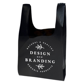 Custom Plastic Shopping Bag, T-Shirt Bags, Grocery Bags, One Color Silk Screen Printing