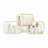 Muka Clear PVC Toiletry Bag Travel Makeup Cosmetic Organizer Pouch 8.7 x 5.9 x 3.5 inch(22 x 15 x 9 cm)