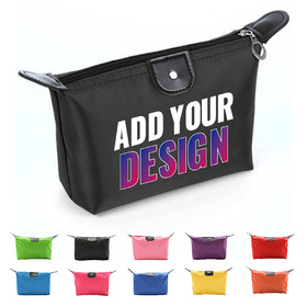 Custom Print Waterproof Foldable Comestic Bag, 7" x 5 1/8"