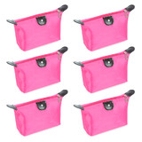 TOPTIE 6 Pack Candy Colorful Foldable Cosmetic Bag Waterproof Makeup Bag Handbag Purse Travel Storage Bag for Women, 7" x 5 1/8"
