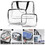 TOPTIE Custom 3 Pcs Crystal Clear Cosmetic Bag, Waterproof PVC Toiletry Bag Portable Wash Handbag with Handle Straps