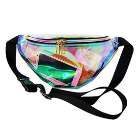 Aspire Holographic Laser Fanny Packs for Women, Shiny Travel Waist Pack Bum Bag