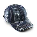 TOPTIE Baseball Cap 6 Panel Denim Washed Distressed Curved Brim Hat Sun Protection Unisex