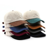 TOPTIE Corduroy Baseball Cap Unisex Solid Color Sun Protection Adjustable Outdoor Hat