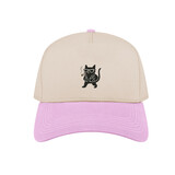 TOPTIE Handsome Cat 5 Panel Trucker Cap Snapback Mid Profile Cotton Sun Hat Adult - Embroidered