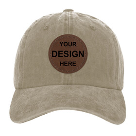 TOPTIE Custom Tan Rectangle Leather Patch Baseball Cap