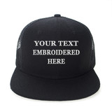 TOPTIE Custom Text Embroidery 6 Panel Snapback Hat Flat Bill Mesh Trucker Baseball Cap