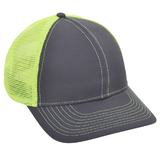 TOPTIE Cotton Twill 2-Tone Contrast Stitch Trucker Cap for Men Structured Mesh Back Trucker Hat