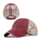 TOPTIE Distressed Messy High Bun Ponytail Baseball Cap for Women Vintage Washed Cotton Ponytail Hat