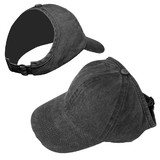 TOPTIE Backless Washed Cotton Ponytail Cap Messy Bun Curly Hair Baseball Caps for Women