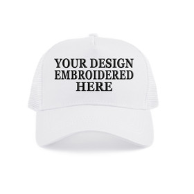 TOPTIE Custom Embroidery 5 Panel Mid Profile Mesh Back Trucker Hat Cotton Twill Adjustable Snapback Cap