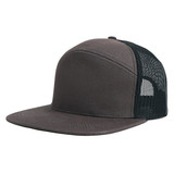 TOPTIE Custom Embroidery 7 Panel Trucker Cap Flat Bill Snapback Hip Hop Hat