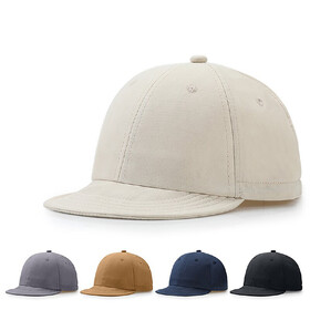 TOPTIE Short Brim Baseball Cap Cotton Snapack Caps Adjustable Sun Hat