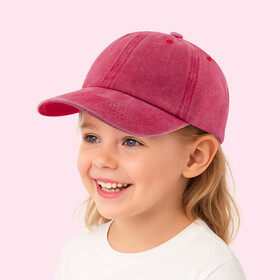 TOPTIE Kids Baseball Cap Washed Cotton Low Profile Sun Hat 2-7 Years Old