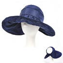 TOPTIE Womens UV Sun Protection Visor Roll Up Wide Brim Sun Hat,Floppy Folding Waterproof Ponytail Beach Hat,Packable Foldable Travel