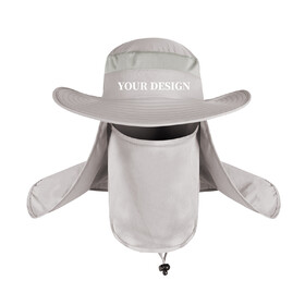 Custom Unisex Summer Outdoor Wide Brim Mesh Bucket Sun Hat