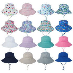 TOPTIE Baby Kids Toddler Girls Boys Bucket UV Sun Protection Hat with Adjustable Drawstring & Chin Strap