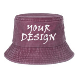 TOPTIE Personalized Custom Sun Hat UV Protection Washed Cotton Bucket Hat Vintage Summer Outdoor Cap