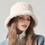 TOPTIE Fuzzy Bucket Hat Winter Warm Plush Fleece Fisherman Cap for Women Men