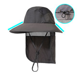 TOPTIE Unisex Quick-Dry Flap Sun Hat, Adjustable Boonie Hat w/ Neck Flap & Chin Strap