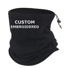 TOPTIE Custom Embroidery Fleece Neck Gaiter Cold Weather Scarf Hat Face Gaiter Neck Warmer Ski Beanie Hat