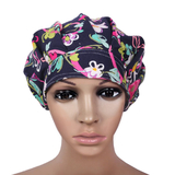 TOPTIE Working Caps with Sweatband Printed Adjustable Bouffant Cap Unisex Scrub Cap Tie Back Hat Hair Cover