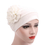 TOPTIE Womens Elegant Strench Side Flower Pleated Muslim Turban Chemo Cancer Cap