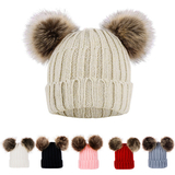 TOPTIE Baby Winter Warm Faux Fur Pom Pom Beanie Cap Infant Toddler Kids Knit Hat