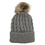 Custom Kids Beanie Winter Knit Beanie Hat with Faux Fur Pom Pom Ski Hat