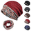 TOPTIE 2 in 1 Lace Knit Baggy Slouchy Beanie Scarf  Hat Skull Cap with Floral Lace