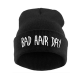 TOPTIE Winter Thick & Warm Bad Hair Day Embroidered Double Layer Cuffed Knit Beanie Skull Cap for Women - 16 Colors