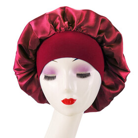 TOPTIE Satin Silky Sleep Bonnet Cap with Premium Wide Elastic Band Headwrap for Natural Curly Hair