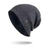 TOPTIE Mens Winter Knit Beanie Hat Fleece Lined Slouchy Warm Hat for Men
