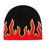 TOPTIE Custom Embroidery Fire Flame Casual Knitted Beanie Hats Cold Weather Knitted Skull Hats for Men Women