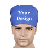 Custom Printing Cotton Scrub Cap with Sweatband, Adjustable Elastic Tie Back Working Cap, One Size Multiple Color
