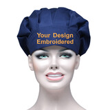 TOPTIE Custom Embroidery Bouffant Scrub Cap with Sweatband Scrub Hat With Buttons Unisex Tie Back Hats Hair Covers