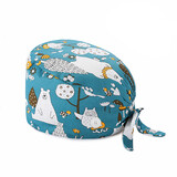 TOPTIE Adjustable Working Cap with Buttons Scrub Cap With Sweatband Printed Surgical Cap Suitable for Men and Women