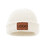 TOPTIE Custom Tan Rectangle Leather Patch Winter Cuffed Fisherman Beanie Adult Knit Hats Unisex, Warm & Soft Toboggan Cap