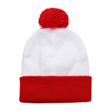 TOPTIE Pom Pom Beanie Hat 2-Tone Long Cuff Knit Winter Cap for Men & Women, Novelty Headwear for Costume & Daily Use
