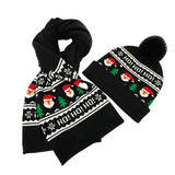 TOPTIE Custom Knit Beanie & Scarf Set Personalized Winter Hat & Long Neck Warmer for Sports Teams, Holiday Gifts