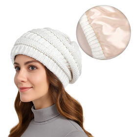 TOPTIE Slouchy Beanie Winter Hats for Men and Women Trendy Satin Lined Knit Hats Thick Skull Cap