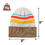 TOPTIE Multi Color Stripe Knit Beanie Winter Soft Unisex Cuffed Beanie Sport Hats Ski Cap with Pom Pom