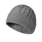TOPTIE Cable Knit Beanie with Ribbed Cuff Solid Color Unisex Winter Hat Soft Yarn Classic Cuffed Knit Cap for Men & Women