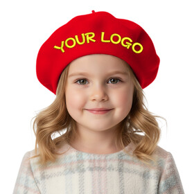 TOPTIE Custom Embroidery Kids 80% Wool Beret French Warm Artist Hat for 2-10 Years Old