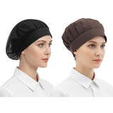 TOPTIE Mesh Cap Unisex Elastic Band Bouffant Hat Breathable Solid Work Cap for Kitchen Restaurant