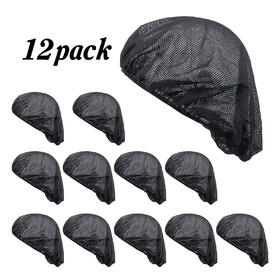 TOPTIE 12 Pack Mesh Chef Hat Breathable Kitchen Cooking Cap, Adjustable Food Service Hair Net for Men and Women