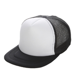 Toptie Blank Two Tone Flat Bill Mesh Trucker Cap, Adjustable Snapback, Comes In Different Colors, Price/piece - Black, One Size