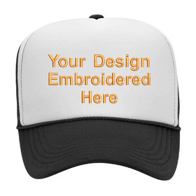 TOPTIE Custom Embroidery Mid Crown Snapback Cap Mesh Back Trucker Hat